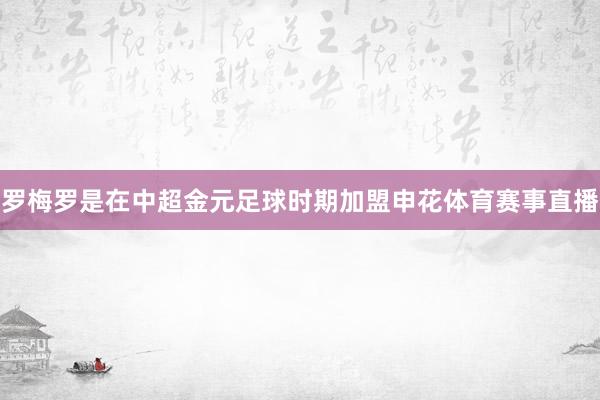 罗梅罗是在中超金元足球时期加盟申花体育赛事直播
