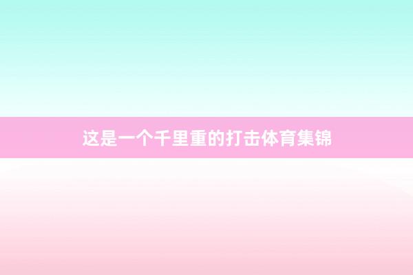 这是一个千里重的打击体育集锦