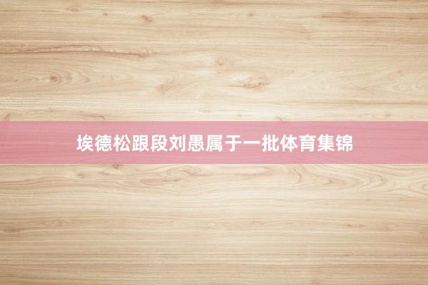 埃德松跟段刘愚属于一批体育集锦