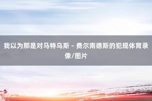 我以为那是对马特乌斯 - 费尔南德斯的犯规体育录像/图片