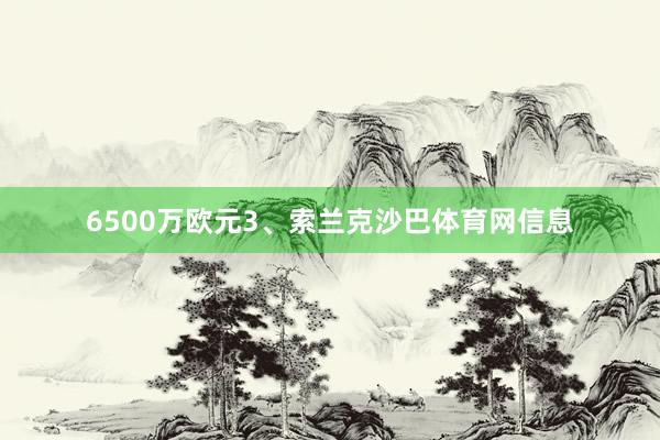 6500万欧元3、索兰克沙巴体育网信息