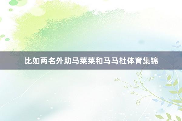 比如两名外助马莱莱和马马杜体育集锦