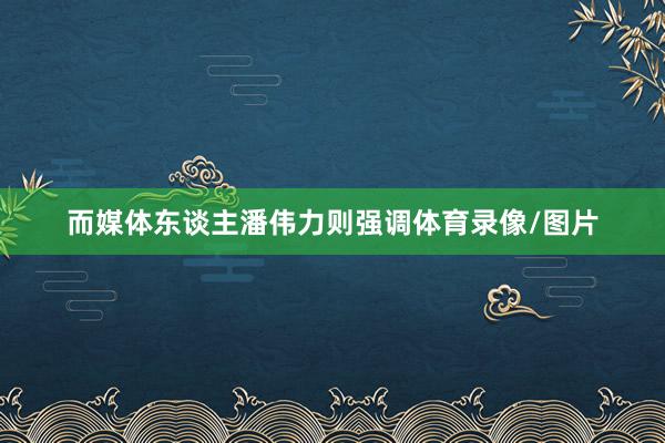 而媒体东谈主潘伟力则强调体育录像/图片