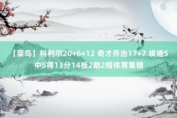 【菜鸟】科利尔20+6+12 奇才乔治17+7 埃迪5中5得13分14板2助2帽体育集锦