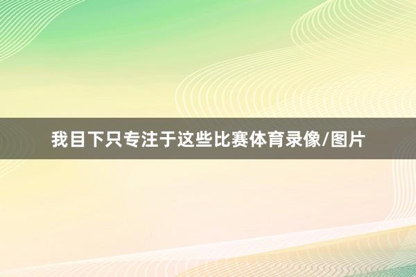 我目下只专注于这些比赛体育录像/图片