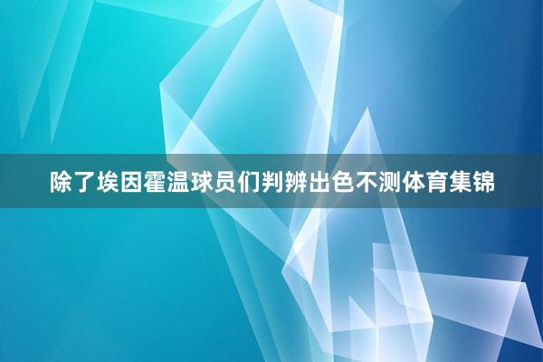 除了埃因霍温球员们判辨出色不测体育集锦