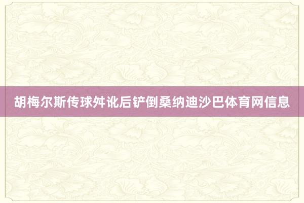 胡梅尔斯传球舛讹后铲倒桑纳迪沙巴体育网信息