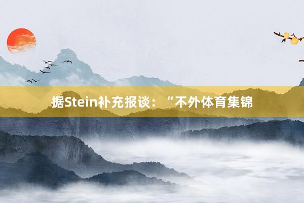 据Stein补充报谈：“不外体育集锦