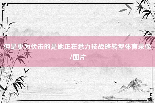 但是更为伏击的是她正在悉力技战略转型体育录像/图片