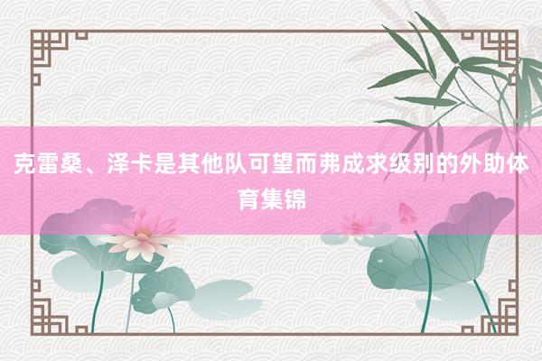 克雷桑、泽卡是其他队可望而弗成求级别的外助体育集锦