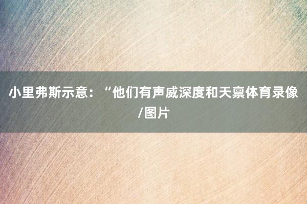 小里弗斯示意：“他们有声威深度和天禀体育录像/图片