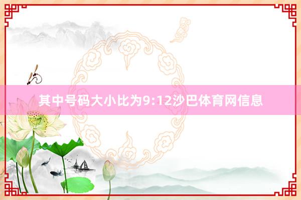 其中号码大小比为9:12沙巴体育网信息