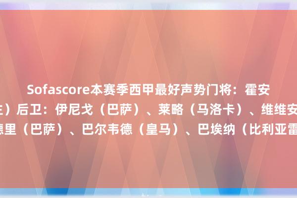 Sofascore本赛季西甲最好声势门将：霍安-加西亚（西班经纪东谈主）后卫：伊尼戈（巴萨）、莱略（马洛卡）、维维安（毕尔巴鄂）中场：佩德里（巴萨）、巴尔韦德（皇马）、巴埃纳（比利亚雷亚尔）、贝林厄姆（皇马）时尚：拉菲尼亚（巴萨）、姆巴佩（皇马）、亚马尔（巴萨）    沙巴体育网信息
