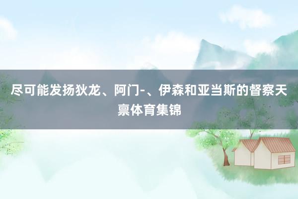 尽可能发扬狄龙、阿门-、伊森和亚当斯的督察天禀体育集锦
