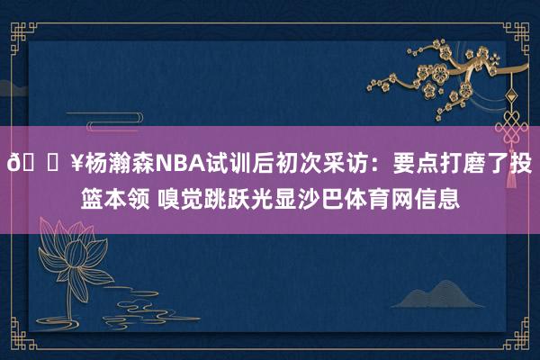 🔥杨瀚森NBA试训后初次采访：要点打磨了投篮本领 嗅觉跳跃光显沙巴体育网信息