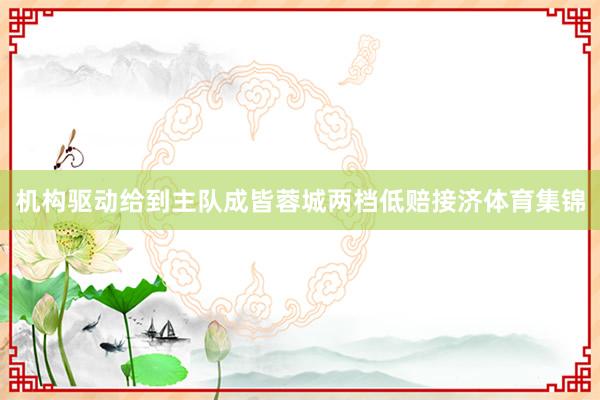 机构驱动给到主队成皆蓉城两档低赔接济体育集锦