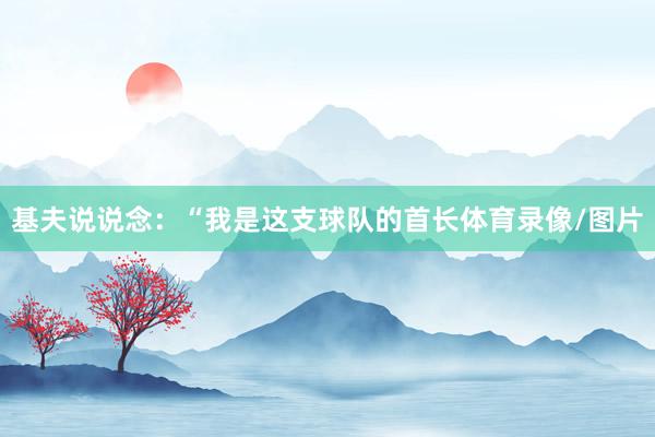 基夫说说念：“我是这支球队的首长体育录像/图片