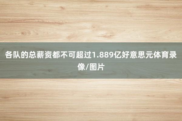 各队的总薪资都不可超过1.889亿好意思元体育录像/图片