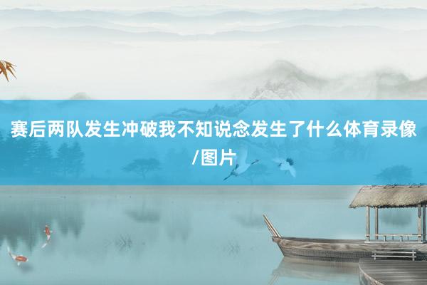 赛后两队发生冲破我不知说念发生了什么体育录像/图片