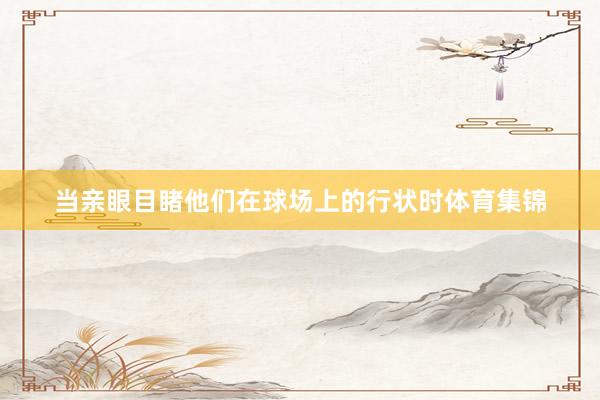 当亲眼目睹他们在球场上的行状时体育集锦