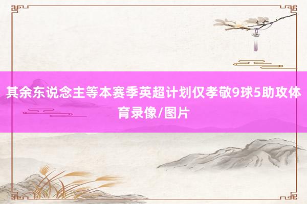其余东说念主等本赛季英超计划仅孝敬9球5助攻体育录像/图片