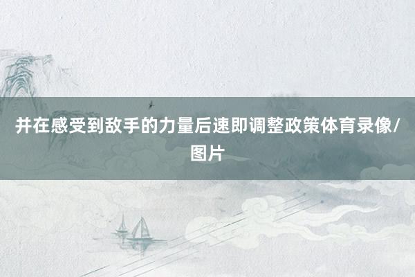 并在感受到敌手的力量后速即调整政策体育录像/图片