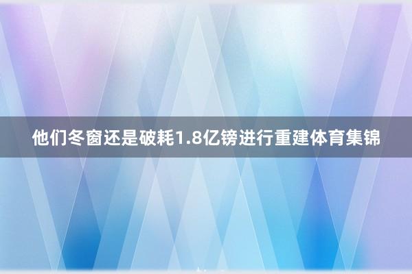 他们冬窗还是破耗1.8亿镑进行重建体育集锦