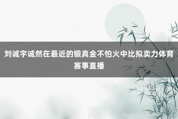 刘诚宇诚然在最近的锻真金不怕火中比拟卖力体育赛事直播