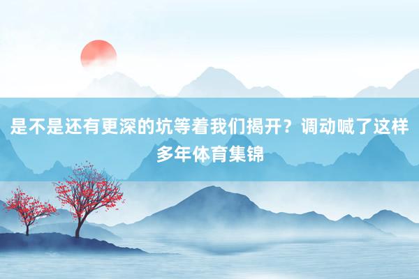 是不是还有更深的坑等着我们揭开？调动喊了这样多年体育集锦