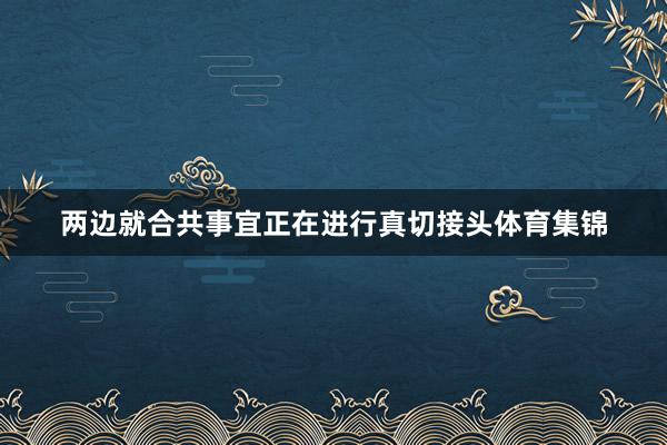 两边就合共事宜正在进行真切接头体育集锦