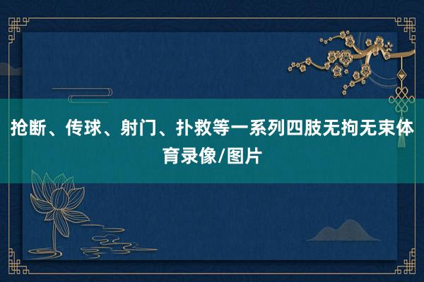 抢断、传球、射门、扑救等一系列四肢无拘无束体育录像/图片
